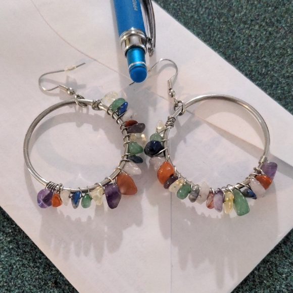 Paparazzi Silver and Orange Earrings with Bohemian Charm - Picture 1 of 1